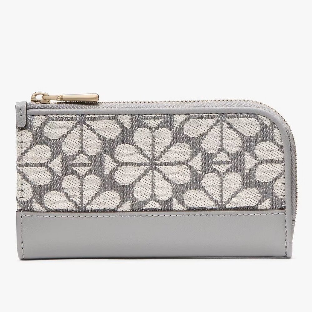 kate spade devin small slim bifold wallet in Grey Multi NIB/NWT